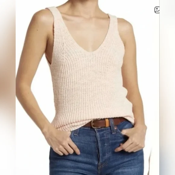 Madewell Monterey Sweater Tank In Lucid Pink Size Medium - Picture 6 of 6